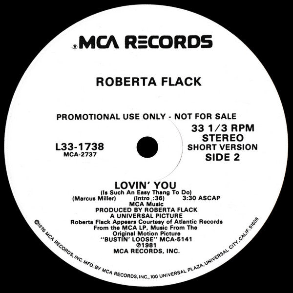 Roberta Flack : Lovin' You (Is Such An Easy Thang To Do) (12", Promo)