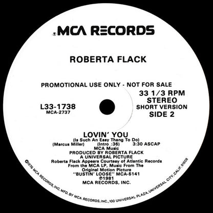 Roberta Flack : Lovin' You (Is Such An Easy Thang To Do) (12", Promo)