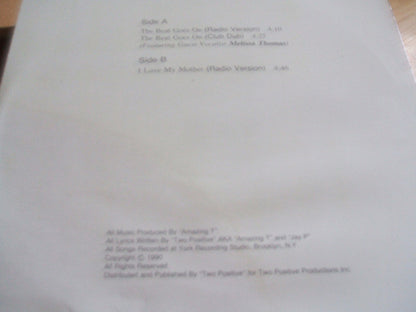 Two Positive : The Beat Goes On / I Love My Mother (12")