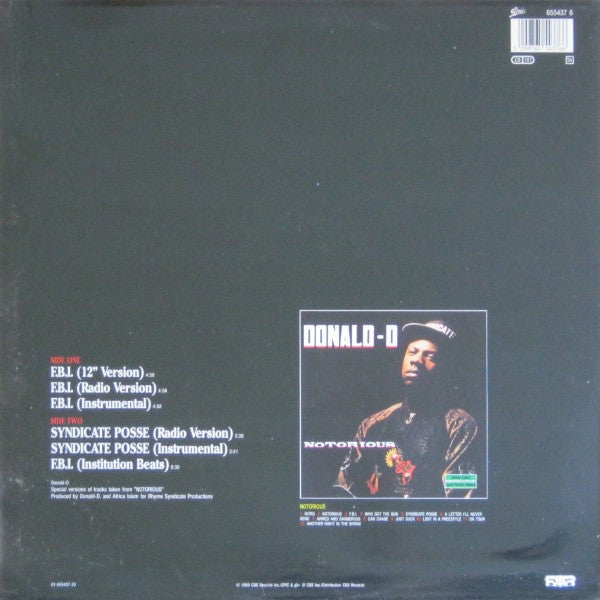 Donald-D* : F.B.I. (The Legal Mixes) (12", Maxi)