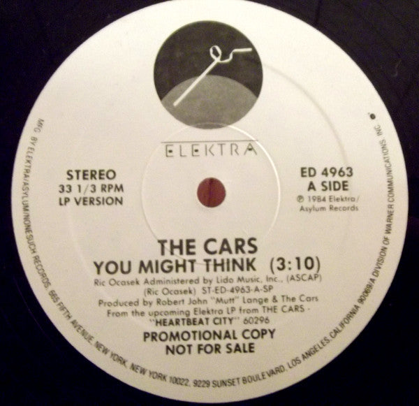 The Cars : You Might Think (12", Promo)
