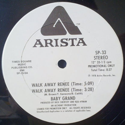 Baby Grand (3) : Walk Away Renée (12", Promo)