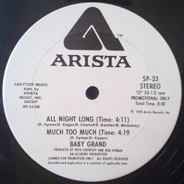 Baby Grand (3) : Walk Away Renée (12", Promo)