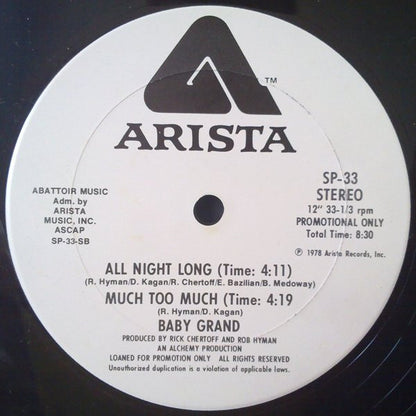 Baby Grand (3) : Walk Away Renée (12", Promo)