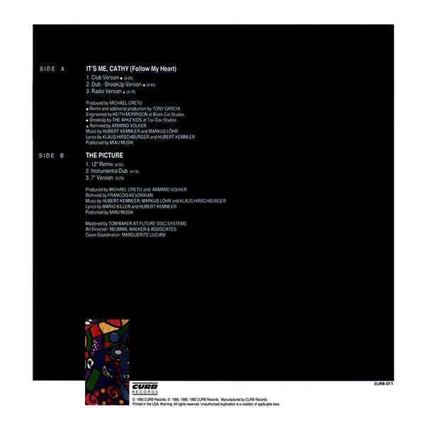 Hubert Kah : It's Me, Cathy (Follow My Heart) (12")