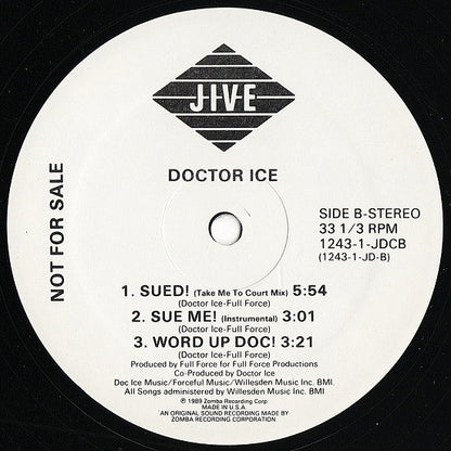 Doctor Ice : Sue Me! / Word Up Doc! (12", Promo)
