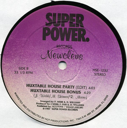 Newcleus : Huxtable House Party (12", Pur)