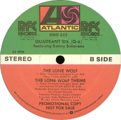Quadrant Six Featuring Kenny Simmons : The Lone Wolf (12", Promo)