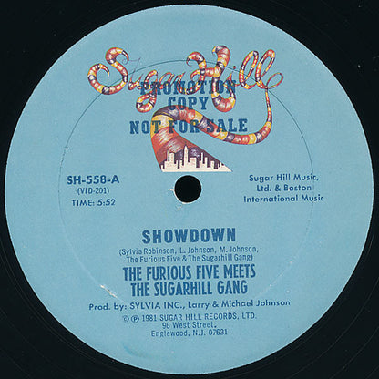 The Furious Five Meets The Sugarhill Gang* : Showdown (12", Promo)