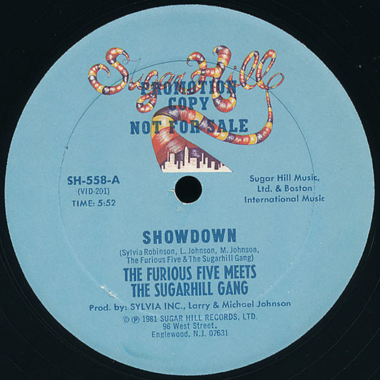 The Furious Five Meets The Sugarhill Gang* : Showdown (12", Promo)