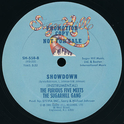 The Furious Five Meets The Sugarhill Gang* : Showdown (12", Promo)