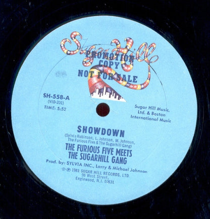 The Furious Five Meets The Sugarhill Gang* : Showdown (12", Promo)
