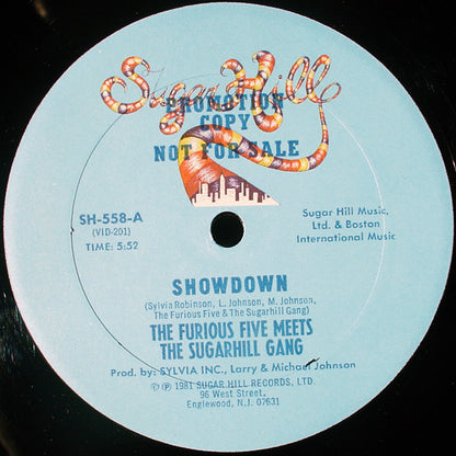 The Furious Five Meets The Sugarhill Gang* : Showdown (12", Promo)