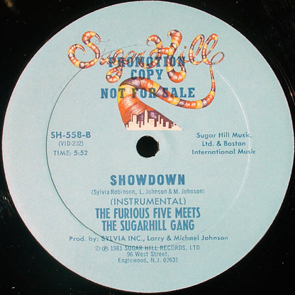 The Furious Five Meets The Sugarhill Gang* : Showdown (12", Promo)