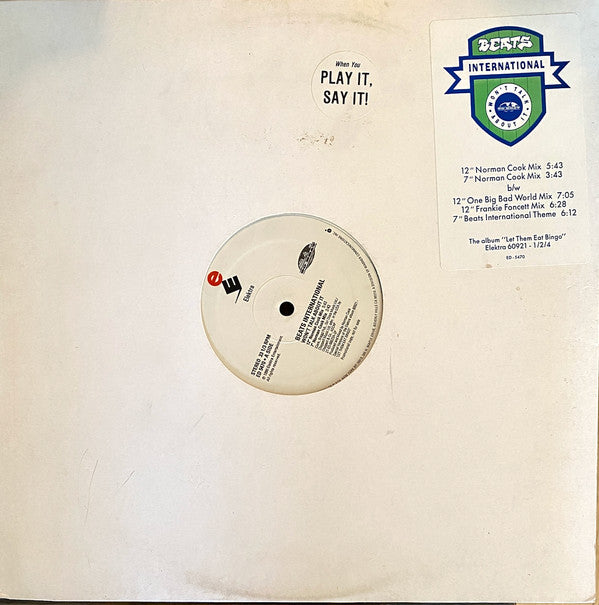 Beats International : Won't Talk About It (12", Single, Promo)