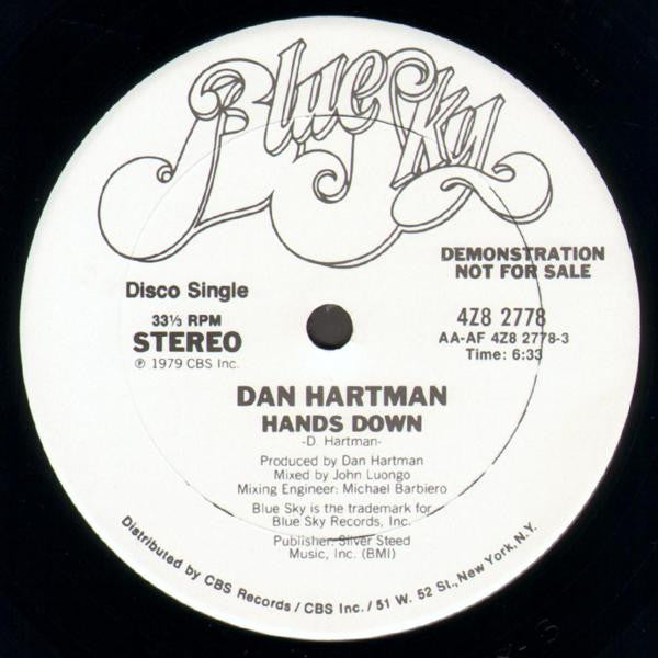 Dan Hartman : Hands Down (12", Promo)