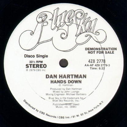Dan Hartman : Hands Down (12", Promo)