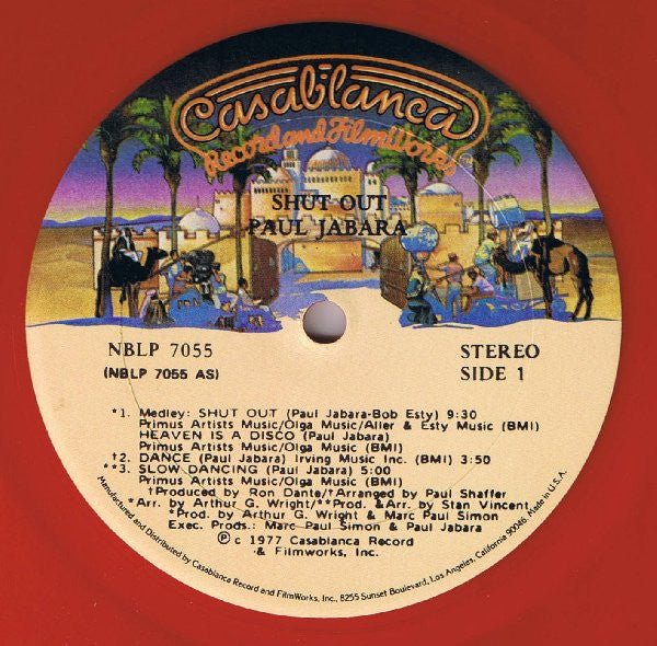 Paul Jabara : Shut Out (LP, Album, Red)