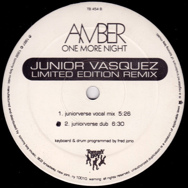 Amber : One More Night (Junior Vasquez Limited Edition Remix) (12", Ltd)