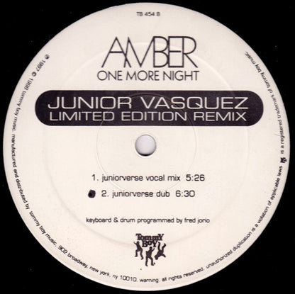Amber : One More Night (Junior Vasquez Limited Edition Remix) (12", Ltd)