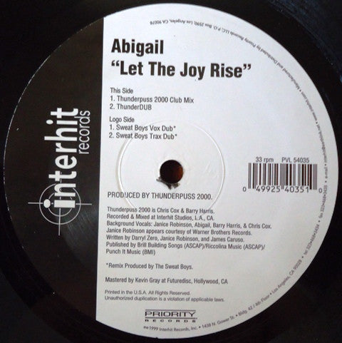 Abigail : Let The Joy Rise (12")