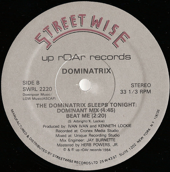 Dominatrix : The Dominatrix Sleeps Tonight (12", Pic)