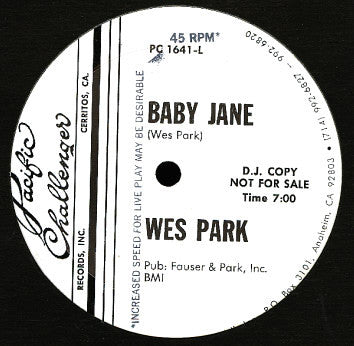 Wes Park (2) : Baby Jane (12", Promo)