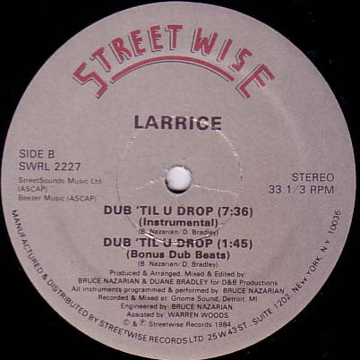 Larrice : Bop 'Til I Drop (12")