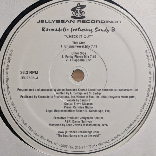Karmadelic Featuring Sandy B : Check It Out (12")