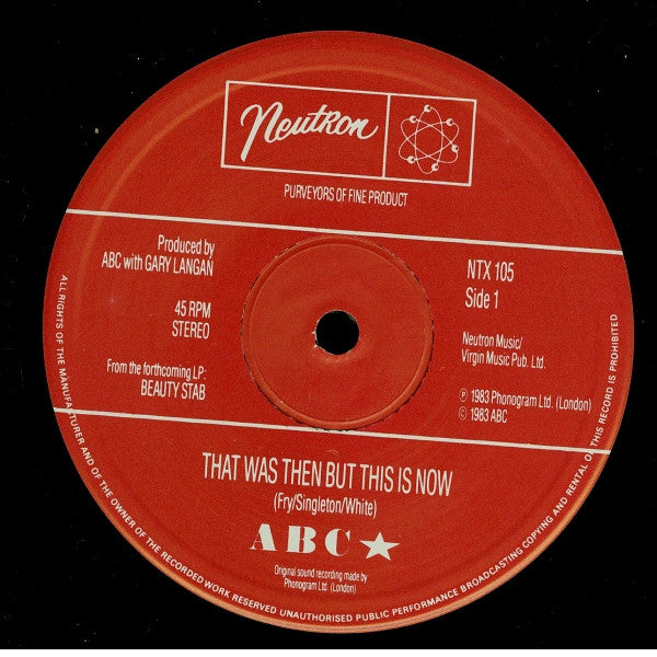 ABC : That  Was Then But This Is Now (12", Single)