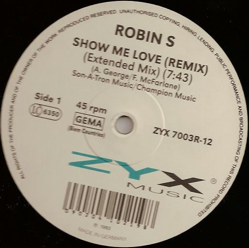 Robin S. : Show Me Love (Remix) (12")