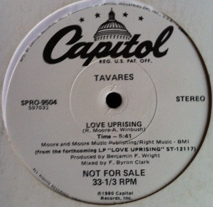 Tavares : Love Uprising (12", Promo)