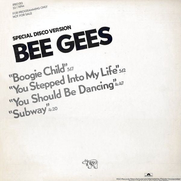 Bee Gees : Boogie Child / You Stepped Into My Life / You Should Be Dancing / Subway (12", Promo)