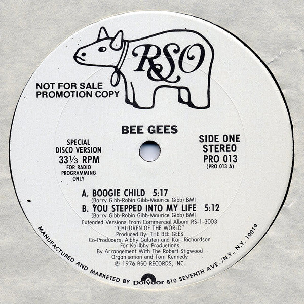 Bee Gees : Boogie Child / You Stepped Into My Life / You Should Be Dancing / Subway (12", Promo)