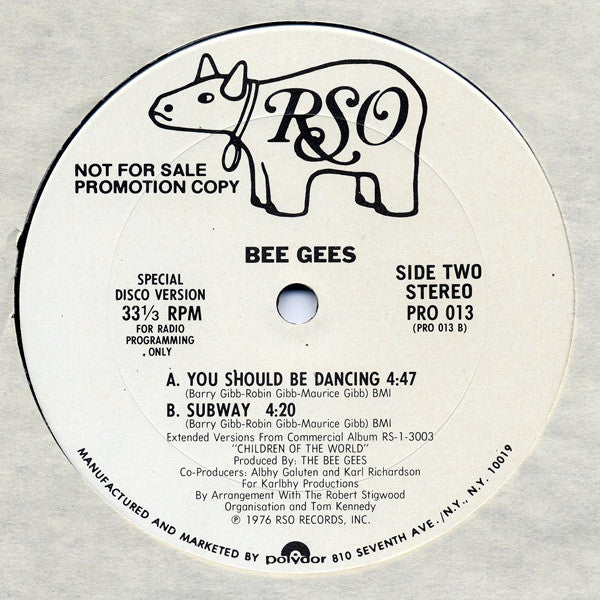 Bee Gees : Boogie Child / You Stepped Into My Life / You Should Be Dancing / Subway (12", Promo)