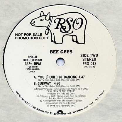 Bee Gees : Boogie Child / You Stepped Into My Life / You Should Be Dancing / Subway (12", Promo)