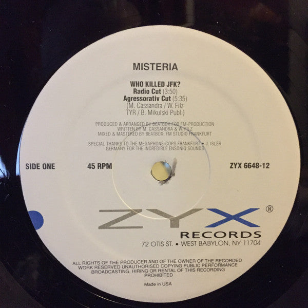 Misteria : Who Killed JFK? (12", Maxi)