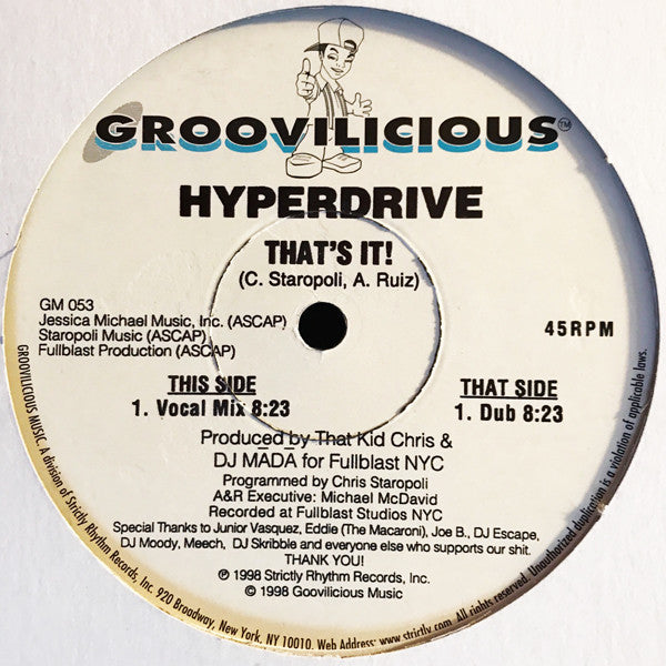 Hyperdrive : That's It! (12")