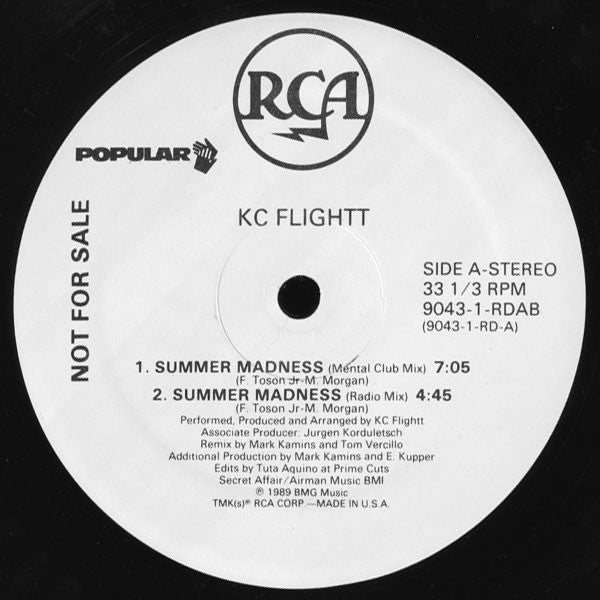 KC Flightt : Summer Madness (12", Promo)