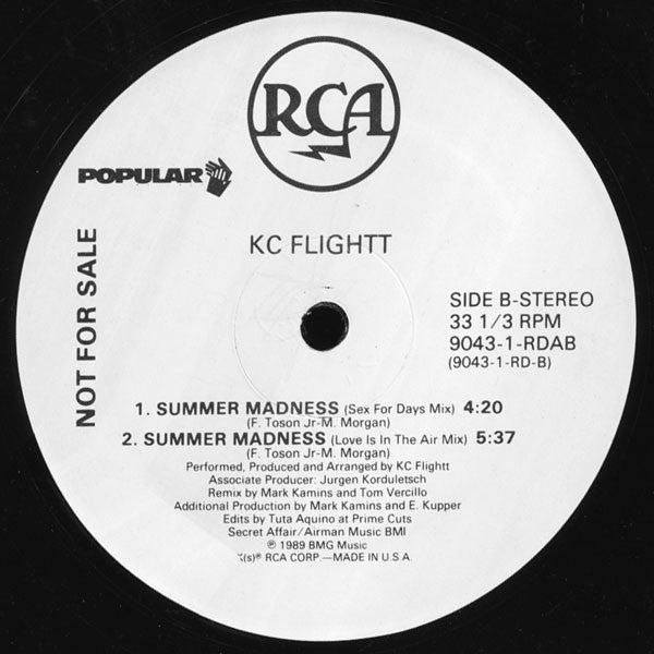 KC Flightt : Summer Madness (12", Promo)
