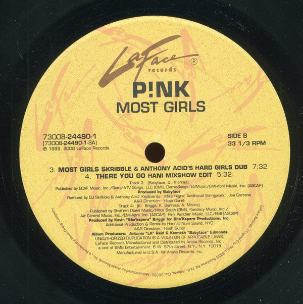 P!NK : Most Girls (12")