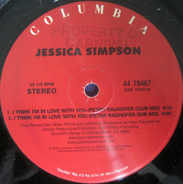 Jessica Simpson : I Think I'm In Love With You (12", Single)