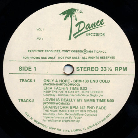 Various : T-Dance Records Vol 1 No 1 (12", Comp, Promo)