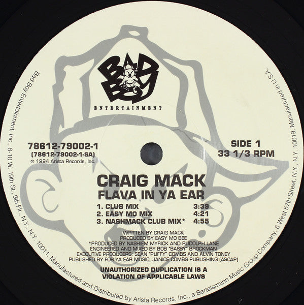 Craig Mack : Flava In Ya Ear (12", Single)