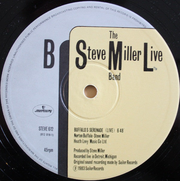 The Steve Miller Band* : Live (12", Single)