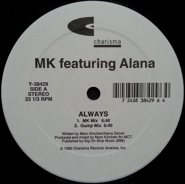 MK* featuring Alana : Always (12", Ltd, Gen)