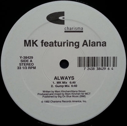 MK* featuring Alana : Always (12", Ltd, Gen)