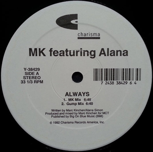 MK* featuring Alana : Always (12", Ltd, Gen)
