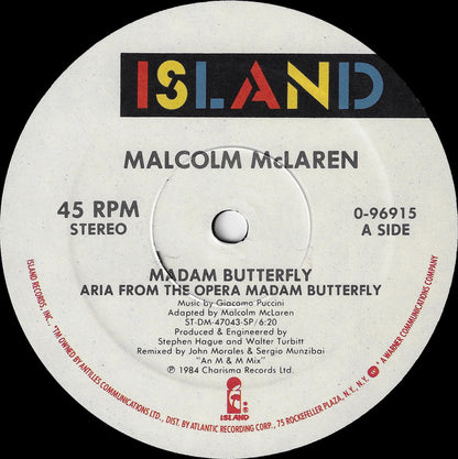 Malcolm McLaren : Madam Butterfly (12", Single, Spe)