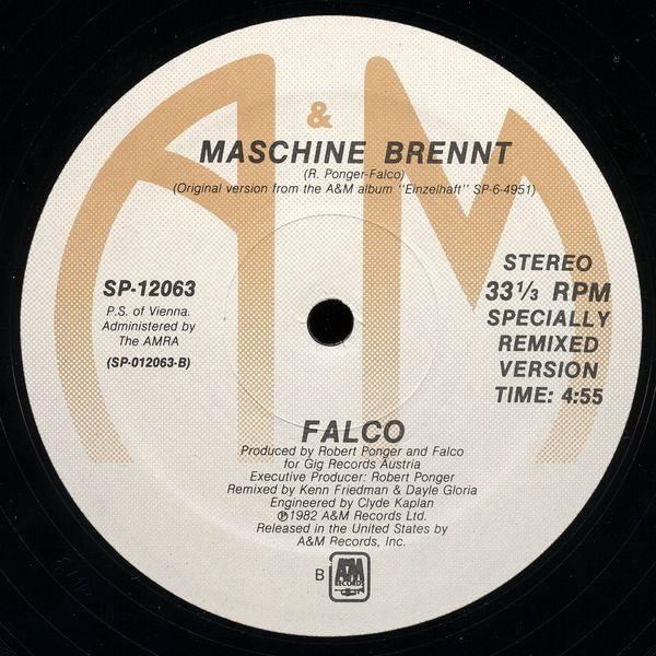 Falco : On The Run (Specially Remixed Version) (12", EP)